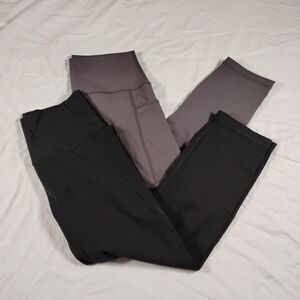 Lot of 2 Crop Leggings CRZ Yoga HeyNuts Size Medium Black Gray